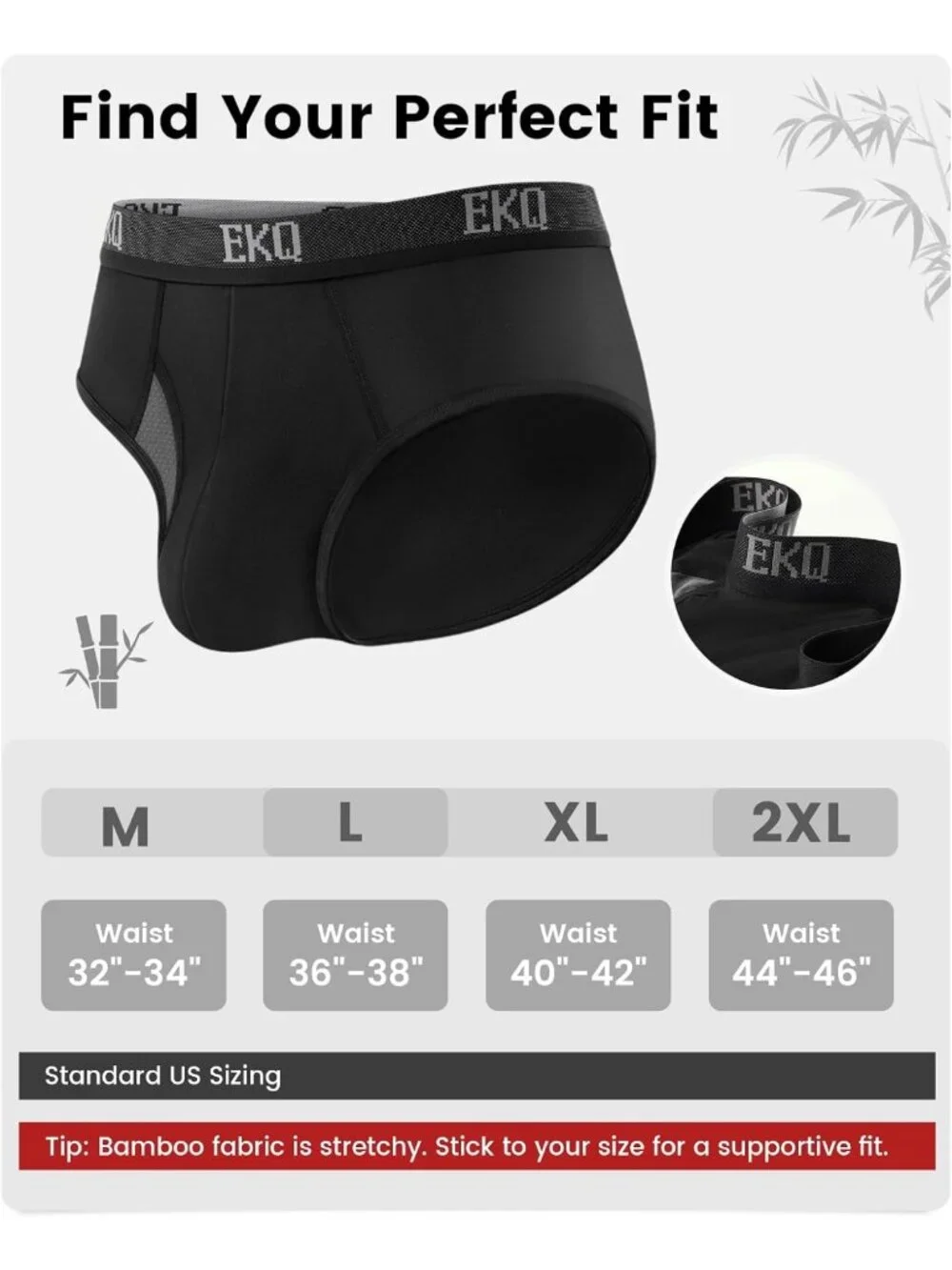 7-Pack Tagless Men's Briefs with Contour Pouch, Soft Bamboo, Breathable